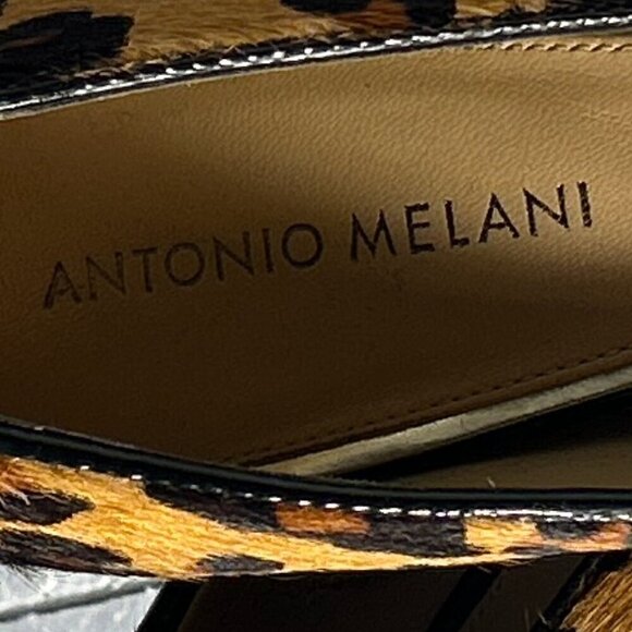 Antonio Melani SZ9 Leopard calf hair leather heels Chic Old Money Timeless - Picture 9 of 10